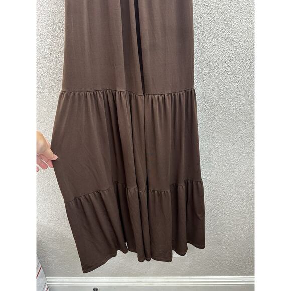 Carrie Allen Womens Maxi Dress Size Medium Brown Gemmed V-Neckline - Picture 3 of 11